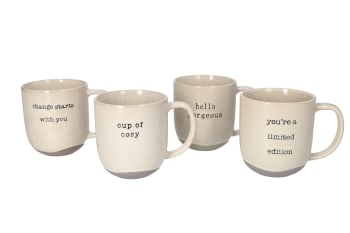 Porcelain Printed Mugs 4pcs 400ml