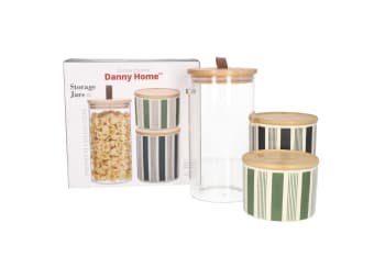 Glass &amp; Ceramic Canister Set 3pcs