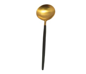 Black &amp; Gold Dinner Spoon 22.3cm