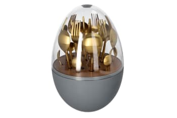 Gold Egg Shaped 24pcs Cutlery Set 