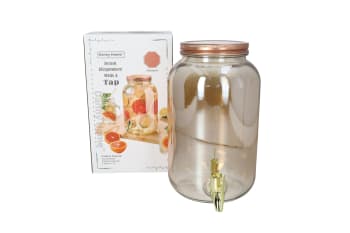 Glass Drinks Dispenser Storage With Tap 3L