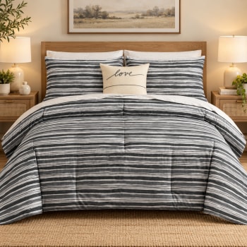8pcs Black &amp; White KING Comforter Set
