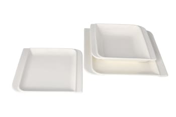 White Square Ceramic Dinner Set 18PCS - default