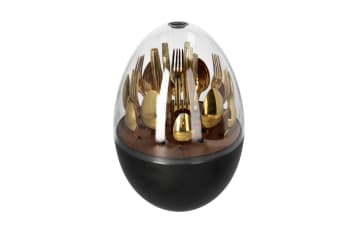 Gold Egg Shaped 24pcs Cutlery Set  - default