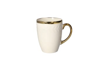 White Coffee Mug with Gold Rim 11.5cm - default