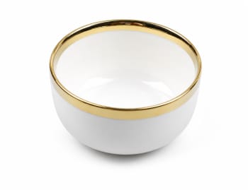 Golden Rim White Dessert Bowl 5"