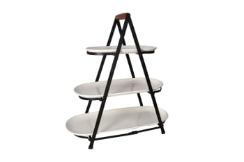 3 Tier Serving Stand &amp; Platter Set 4pcs  - default