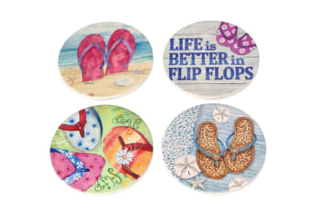 Absorbent Coasters with Rack 10.1cm 4pcs
