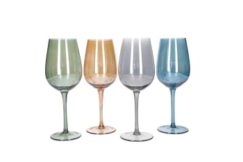 Colored Crystal 4 Pcs Wine Glasses 22cm