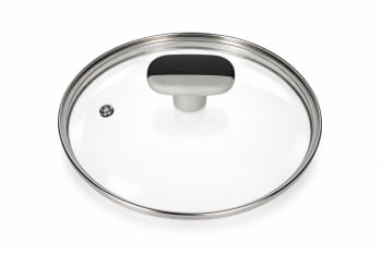 Steel &amp; Glass Pot Lid 16.9cm