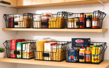 Black Wire Pantry Storage Rack 34cm - default