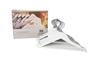  White Kids Wood Hanger Set 20pcs 32.7cm - default