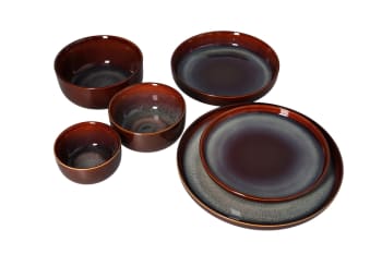 Brown Glaze Side Plate 20cm - default