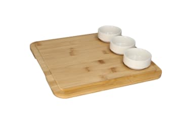 Bamboo Board &amp; Bowls Set 4pcs - default