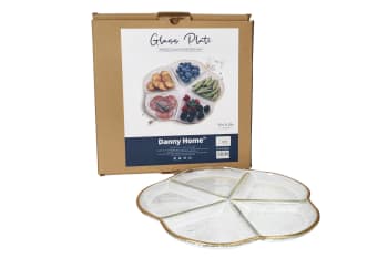 5 Grid Glass Serving Platter 29.7cm