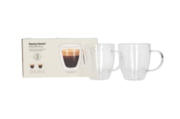 Double Walled Glass Mug with Handle 80ml