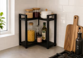 Kitchen Storage Corner Shelf, 2 Layer 30cm