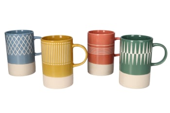 Porcelain Printed Mugs 4pcs 380ml 