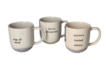  Quoted Coffee Mug 3pcs 13cm