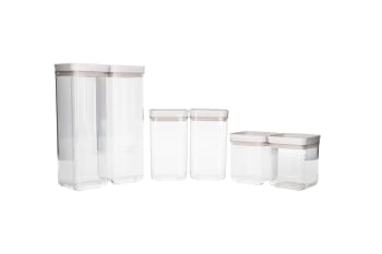 Square Food Storage Jar Set 6pcs  - default