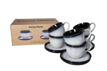   Glazed Cup &amp; Saucer 12pcs 300ml  - default