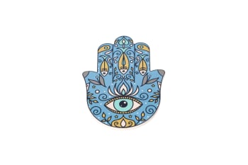 Ceramic Hamsa Hand Coaster 11cm	 