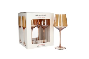 Orange Crystal 4 Pcs Wine Glasses 23cm