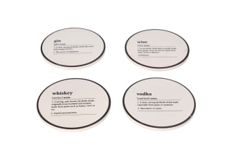 Printed Coasters Set 4pcs 10.1cm 