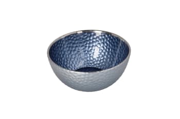 Blue &amp; Silver Rimmed Bowl 13cm