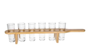 Vodka Glasses &amp; Serving Paddle 7pcs 60ml