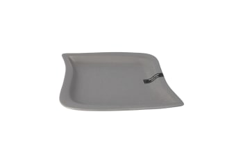 Grey Leaf Shaped Side Plate 19cm