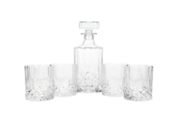 Whisky Decanter & Glasses Set 5pcs