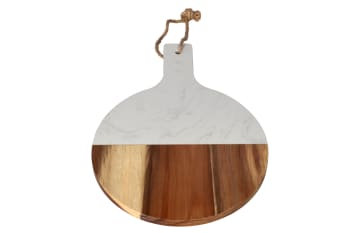 Marble Acacia Wooden Serving Platter 35cm