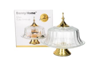 Glass Cake Stand 2pcs 25.3cm - default