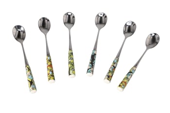 Stainless Steel &amp; Porcelain Dessert Spoon Set