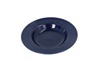 Navy Striped Rim Soup Bowl 20.1cm - default