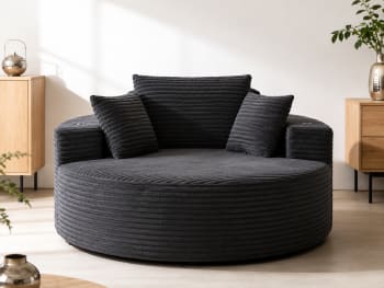 Dark Grey Lounge Compression Sofa 140cm