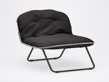 Black Padded Folding Lounge Chair 70cm  - default