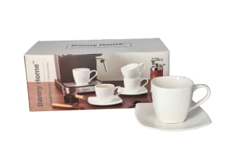  Cappuccino, Coffee ,Tea Cups Set with Saucer - 12pcs 220ml - default