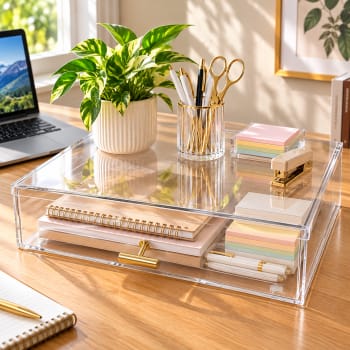 Clear Desk Organizer Letter Box 34cm