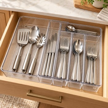 Expandable 5-Compartment Cutlery Storage Box 35cm 