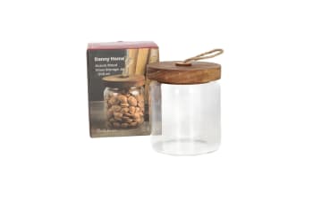 Acacia Wood Lid Glass Jar 500ml  - default