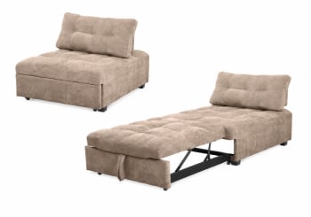 Khaki Folding Lounge Sofa Bed 200cm - default