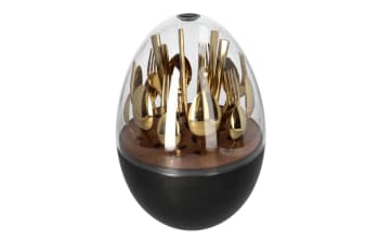 Gold Egg Shaped 24pcs Cutlery Set  - default