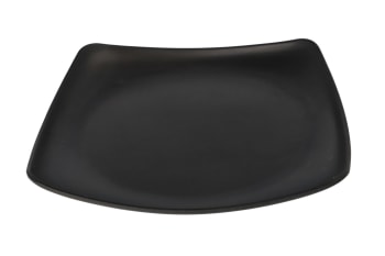 Black Melamine Square Dinner Plate 24cm - default