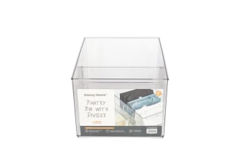 Pantry Organizer &amp; Storage Bin with 2 Dividers 26.8cm