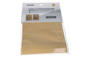 Kraft Paper Window Resealable Closure Bags 26x35cm 12pcs - default