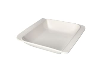 White Square Ceramic Deep Pasta Plate 19.9cm 537g 8 Inch 