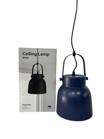 Navy Metal Pendant Ceiling Lamp 35.5cm