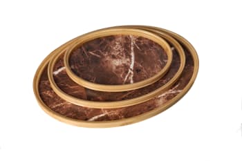 Oval Marbled Serving Tray 3pcs
